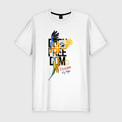 Футболка slim-fit Свободный попугай, цвет: белый