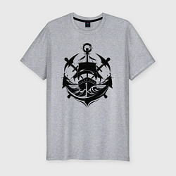 Футболка slim-fit Морской флот в урбанистике, цвет: меланж