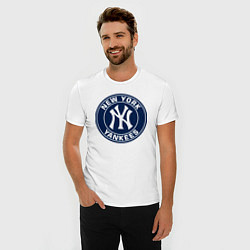 Футболка slim-fit New York Yankees - baseball team logo, цвет: белый — фото 2