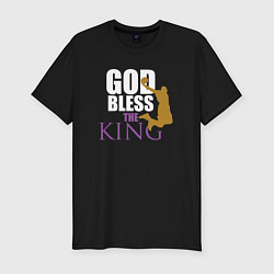 Футболка slim-fit God bless the king, цвет: черный