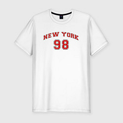 Футболка slim-fit Нью Йорк 98, цвет: белый