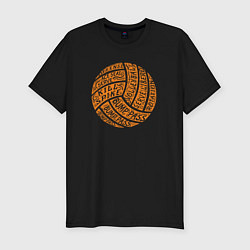 Футболка slim-fit Volleyball words, цвет: черный