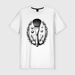 Мужская slim-футболка Космическая кисть