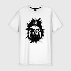 Футболка slim-fit Идеальный торс мужчины, цвет: белый