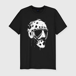 Мужская slim-футболка Белая хоккейная маска