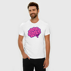 Футболка slim-fit Pinky brain, цвет: белый — фото 2
