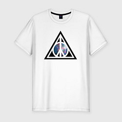 Футболка slim-fit Peace space, цвет: белый
