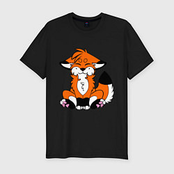 Футболка slim-fit Лисичка, цвет: черный