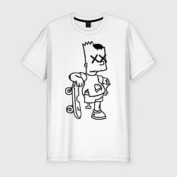 Футболка slim-fit Bart Simpsons Zombie, цвет: белый