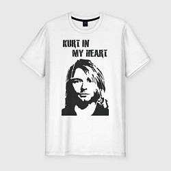 Футболка slim-fit Kurt in my heart, цвет: белый