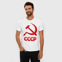 Футболка slim-fit СССР Логотип, цвет: белый — фото 2