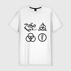 Мужская slim-футболка Led Zeppelin: symbols