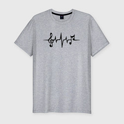 Мужская slim-футболка Heartbeat Music