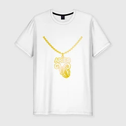 Футболка slim-fit Aries Pendant, цвет: белый