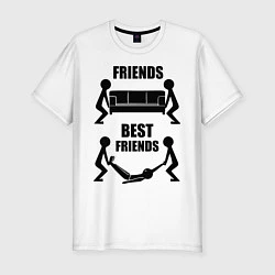 Мужская slim-футболка Best friends