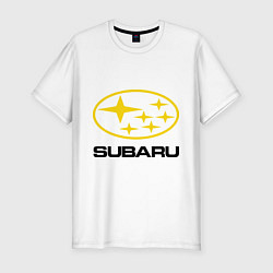 Мужская slim-футболка Subaru Logo