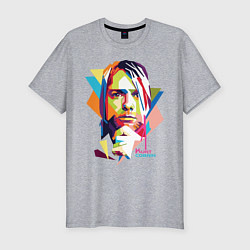 Мужская slim-футболка Kurt Cobain: Colors
