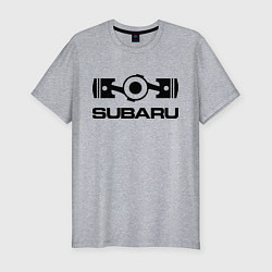 Мужская slim-футболка Subaru