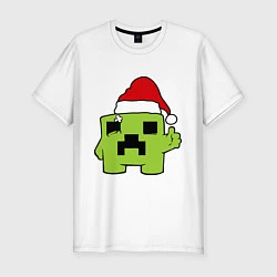 Футболка slim-fit Minecraft: New Year, цвет: белый