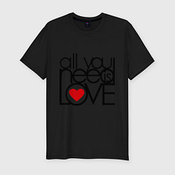 Футболка slim-fit All you need is love, цвет: черный