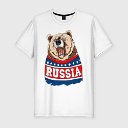Мужская slim-футболка Made in Russia: медведь