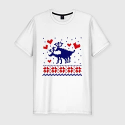 Мужская slim-футболка Любовь оленей