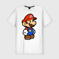 Футболка slim-fit Влюбленный Марио, цвет: белый