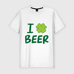 Мужская slim-футболка Love beer
