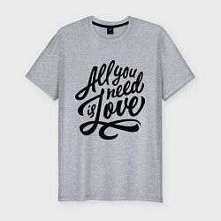 Футболка slim-fit All you need is love, цвет: меланж