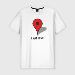 Мужская slim-футболка I am here