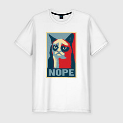 Мужская slim-футболка Grumpy Cat NOPE