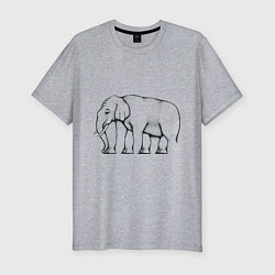 Мужская slim-футболка Сколько ног у слона