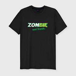 Мужская slim-футболка Zombie - eat fresh