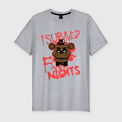 Футболка slim-fit I Survived Five Night, цвет: меланж
