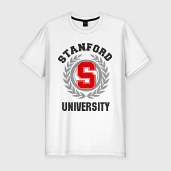 Футболка slim-fit Stanford University, цвет: белый