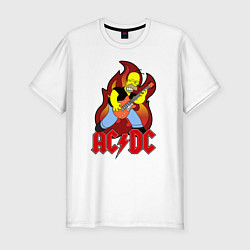 Футболка slim-fit AC/DC Homer, цвет: белый