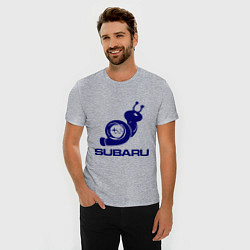 Футболка slim-fit Subaru, цвет: меланж — фото 2