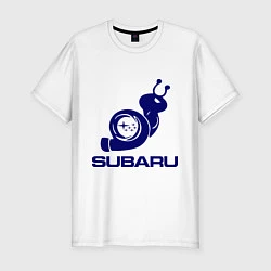 Мужская slim-футболка Subaru