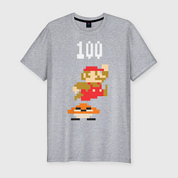 Мужская slim-футболка Mario: 100 coins
