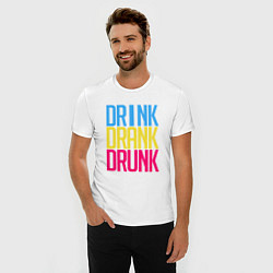 Футболка slim-fit Drink Drank Drunk, цвет: белый — фото 2