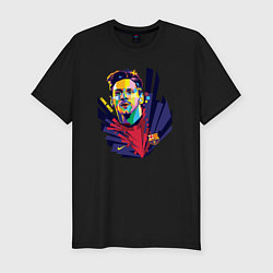 Мужская slim-футболка Messi Art