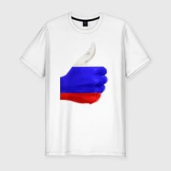 Мужская slim-футболка Россия мне нравится!