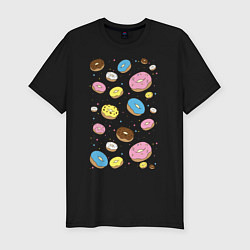 Мужская slim-футболка Пончики