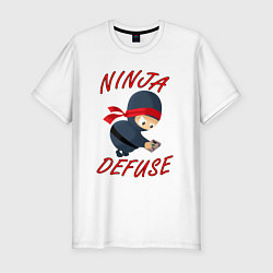 Футболка slim-fit Ninja Defuse, цвет: белый