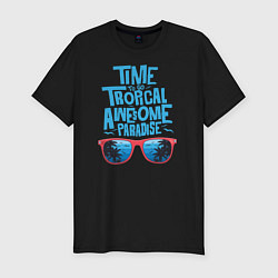 Мужская slim-футболка Tropical Awesome Paradise
