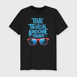 Мужская slim-футболка Tropical Awesome Paradise