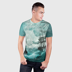 Футболка спортивная мужская Море, цвет: 3D-принт — фото 2