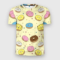 Мужская спорт-футболка Сладкие пончики