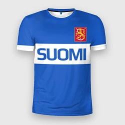 Футболка спортивная мужская Сборная Финляндии: домашняя форма, цвет: 3D-принт
