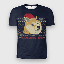 Футболка спортивная мужская Doge Such Christmas, цвет: 3D-принт